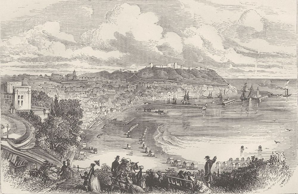 YORKS. Scarborough 1874 old antique vintage print picture
